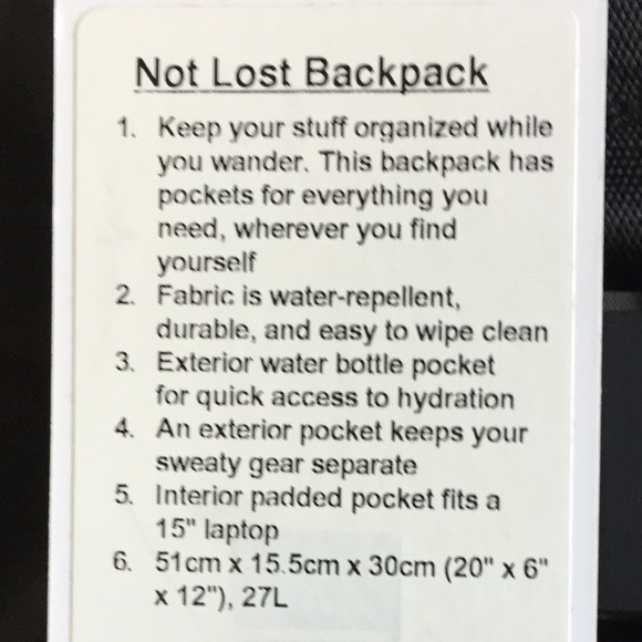NWT WCGG BLACK LULULEMON NOT LOST BACKPACK - Picture 2 of 4